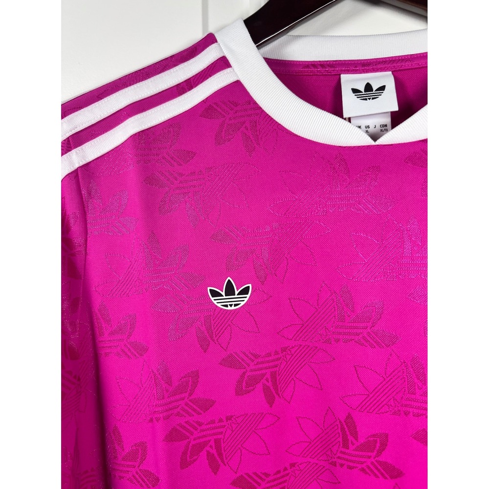 Adidas Originals Kids Pink Trefoil Monogram Soccer Jersey Shirt XL 15-16Y - Picture 2 of 5